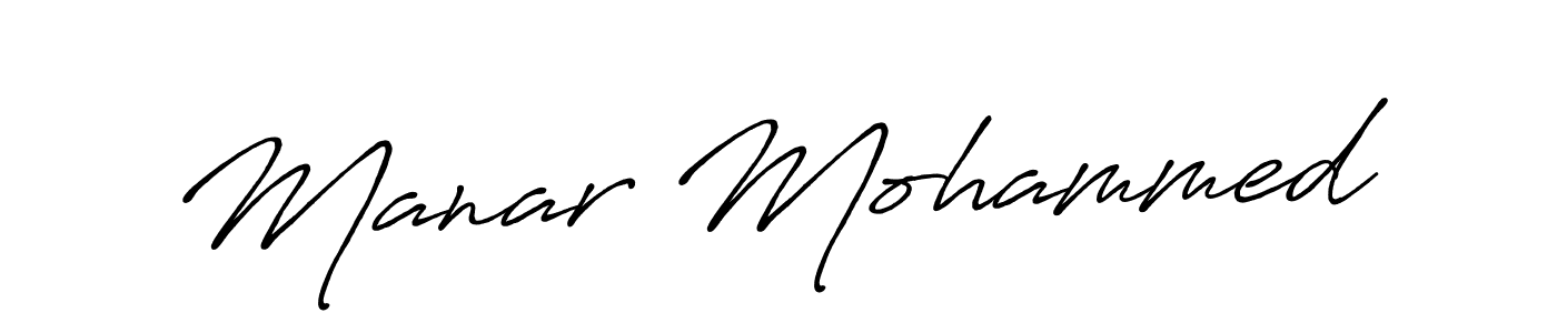 Antro_Vectra_Bolder is a professional signature style that is perfect for those who want to add a touch of class to their signature. It is also a great choice for those who want to make their signature more unique. Get Manar Mohammed name to fancy signature for free. Manar Mohammed signature style 7 images and pictures png