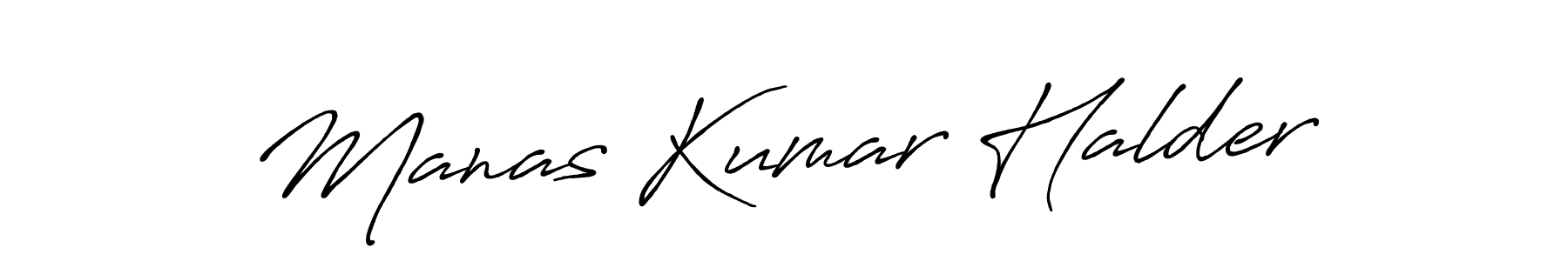 Create a beautiful signature design for name Manas Kumar Halder. With this signature (Antro_Vectra_Bolder) fonts, you can make a handwritten signature for free. Manas Kumar Halder signature style 7 images and pictures png