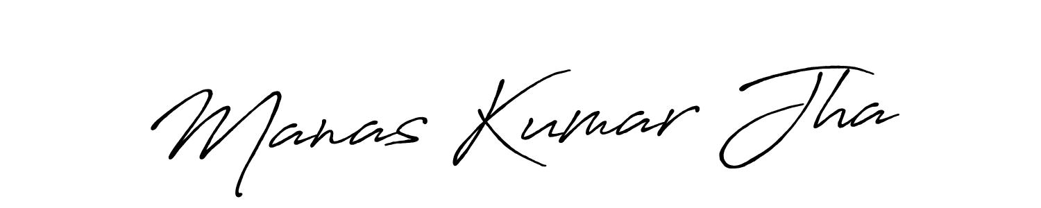 How to make Manas Kumar Jha name signature. Use Antro_Vectra_Bolder style for creating short signs online. This is the latest handwritten sign. Manas Kumar Jha signature style 7 images and pictures png