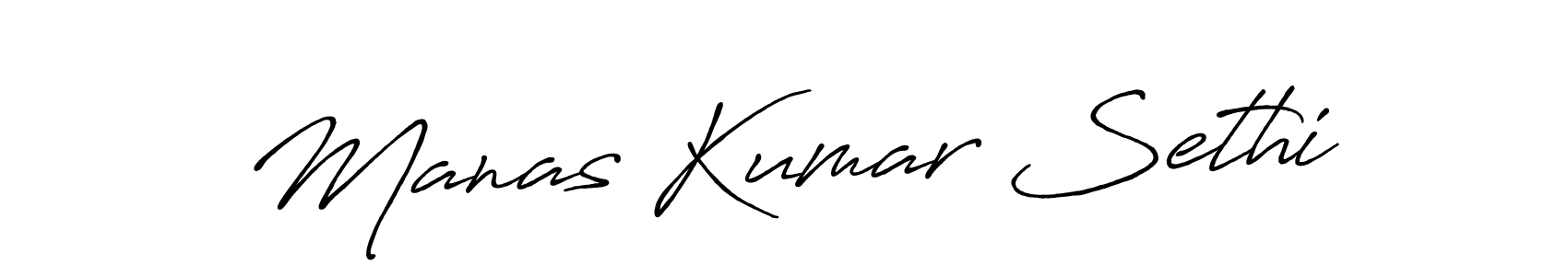 Create a beautiful signature design for name Manas Kumar Sethi. With this signature (Antro_Vectra_Bolder) fonts, you can make a handwritten signature for free. Manas Kumar Sethi signature style 7 images and pictures png