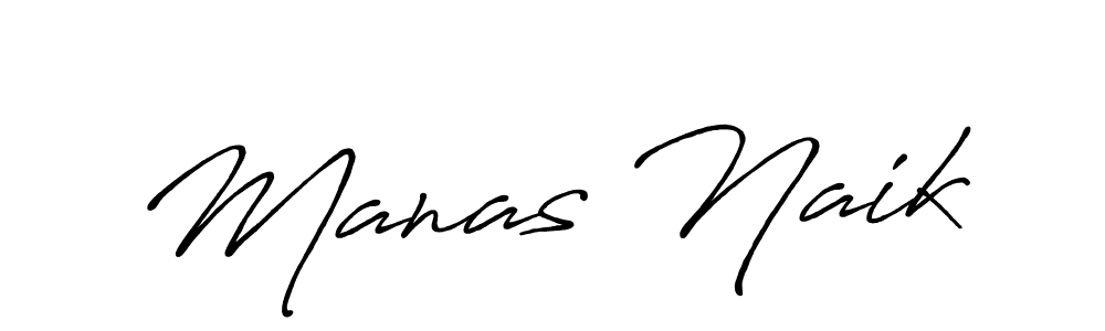 Make a beautiful signature design for name Manas Naik. With this signature (Antro_Vectra_Bolder) style, you can create a handwritten signature for free. Manas Naik signature style 7 images and pictures png