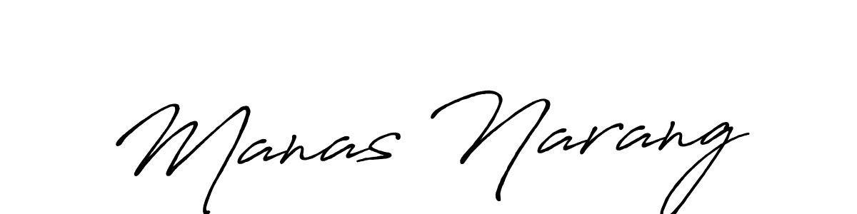 How to make Manas Narang name signature. Use Antro_Vectra_Bolder style for creating short signs online. This is the latest handwritten sign. Manas Narang signature style 7 images and pictures png