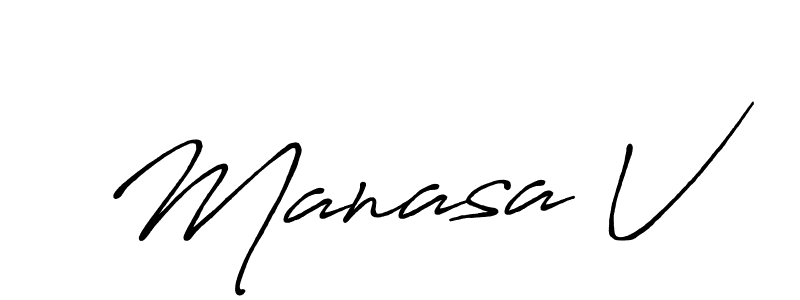 How to make Manasa V signature? Antro_Vectra_Bolder is a professional autograph style. Create handwritten signature for Manasa V name. Manasa V signature style 7 images and pictures png