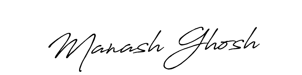 Make a beautiful signature design for name Manash Ghosh. With this signature (Antro_Vectra_Bolder) style, you can create a handwritten signature for free. Manash Ghosh signature style 7 images and pictures png