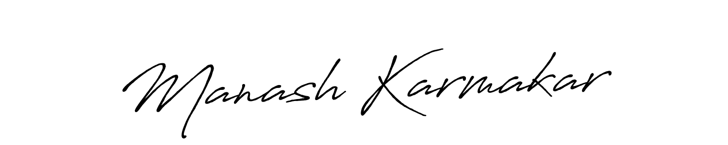 Use a signature maker to create a handwritten signature online. With this signature software, you can design (Antro_Vectra_Bolder) your own signature for name Manash Karmakar. Manash Karmakar signature style 7 images and pictures png