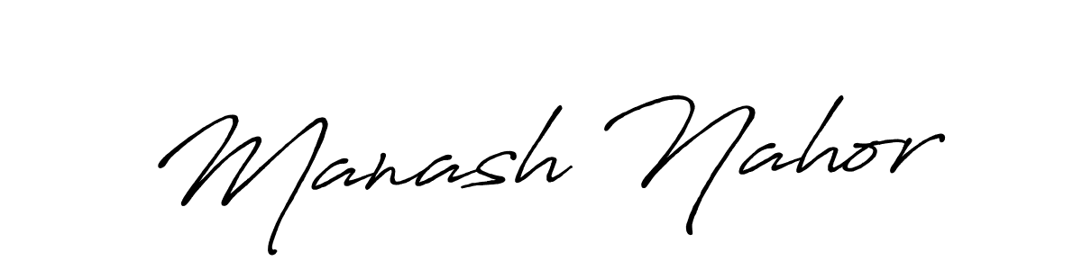 Make a beautiful signature design for name Manash Nahor. With this signature (Antro_Vectra_Bolder) style, you can create a handwritten signature for free. Manash Nahor signature style 7 images and pictures png