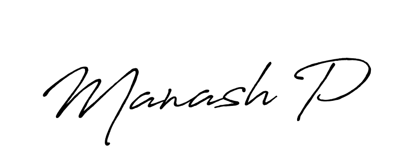 Create a beautiful signature design for name Manash P. With this signature (Antro_Vectra_Bolder) fonts, you can make a handwritten signature for free. Manash P signature style 7 images and pictures png