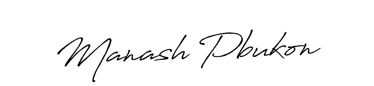 Make a beautiful signature design for name Manash Pbukon. With this signature (Antro_Vectra_Bolder) style, you can create a handwritten signature for free. Manash Pbukon signature style 7 images and pictures png