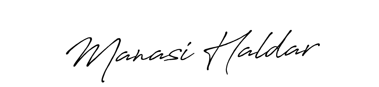 How to make Manasi Haldar name signature. Use Antro_Vectra_Bolder style for creating short signs online. This is the latest handwritten sign. Manasi Haldar signature style 7 images and pictures png