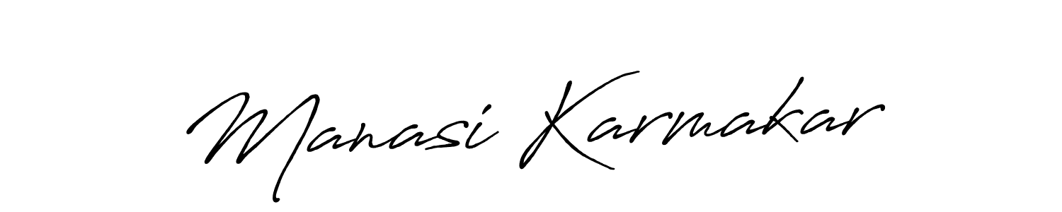 How to make Manasi Karmakar name signature. Use Antro_Vectra_Bolder style for creating short signs online. This is the latest handwritten sign. Manasi Karmakar signature style 7 images and pictures png