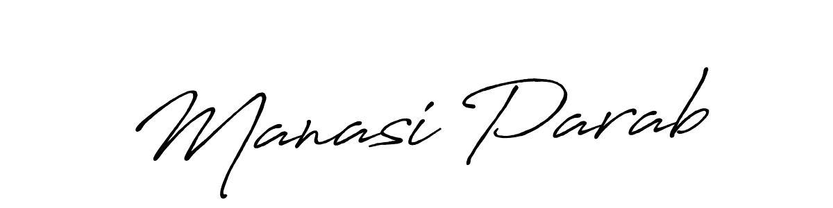 How to make Manasi Parab name signature. Use Antro_Vectra_Bolder style for creating short signs online. This is the latest handwritten sign. Manasi Parab signature style 7 images and pictures png