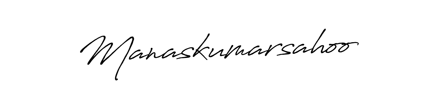 Create a beautiful signature design for name Manaskumarsahoo. With this signature (Antro_Vectra_Bolder) fonts, you can make a handwritten signature for free. Manaskumarsahoo signature style 7 images and pictures png