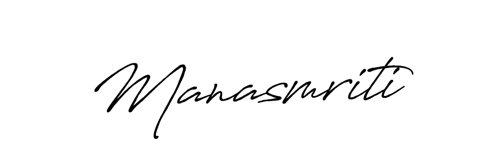Use a signature maker to create a handwritten signature online. With this signature software, you can design (Antro_Vectra_Bolder) your own signature for name Manasmriti. Manasmriti signature style 7 images and pictures png