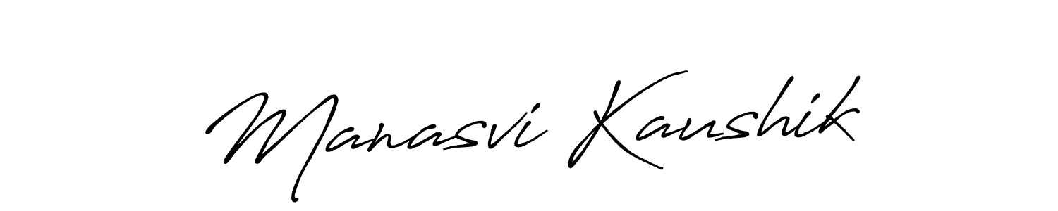 Make a beautiful signature design for name Manasvi Kaushik. With this signature (Antro_Vectra_Bolder) style, you can create a handwritten signature for free. Manasvi Kaushik signature style 7 images and pictures png