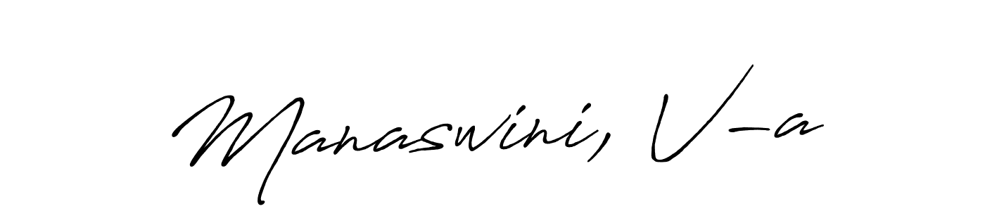 Manaswini, V-a stylish signature style. Best Handwritten Sign (Antro_Vectra_Bolder) for my name. Handwritten Signature Collection Ideas for my name Manaswini, V-a. Manaswini, V-a signature style 7 images and pictures png