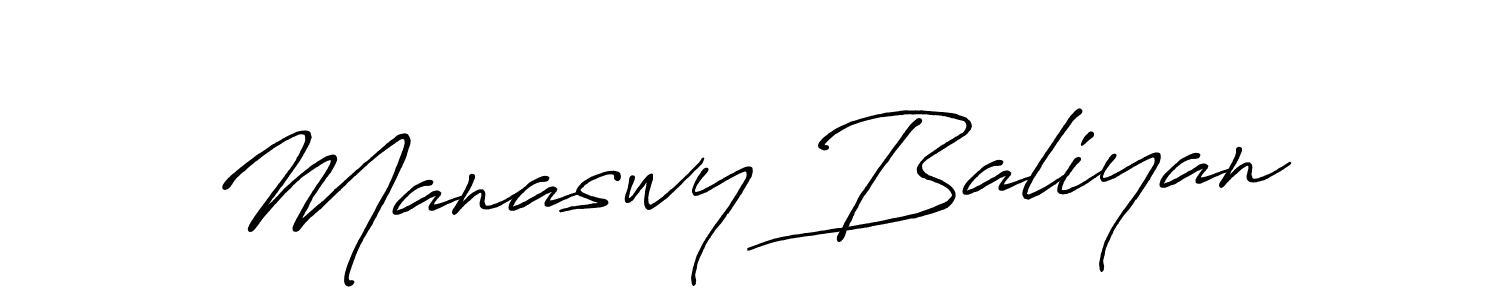 Manaswy Baliyan stylish signature style. Best Handwritten Sign (Antro_Vectra_Bolder) for my name. Handwritten Signature Collection Ideas for my name Manaswy Baliyan. Manaswy Baliyan signature style 7 images and pictures png