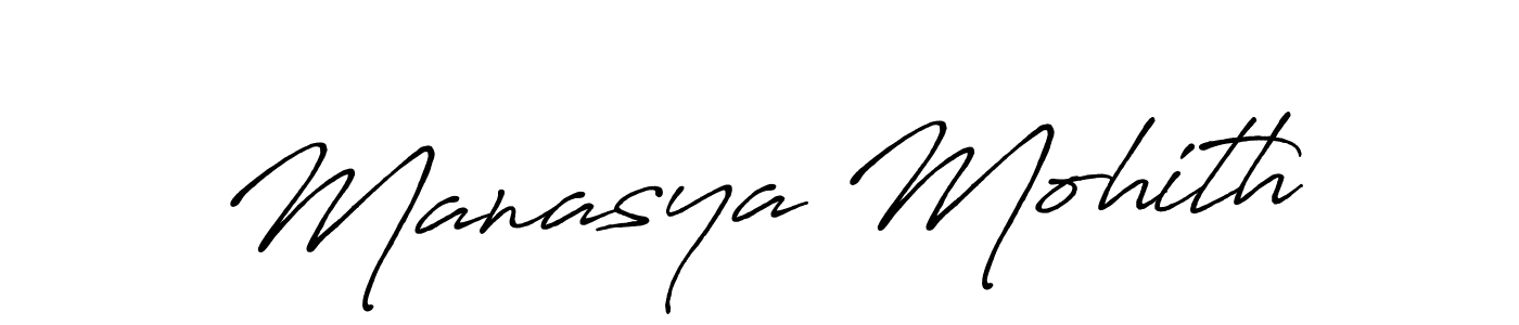 You should practise on your own different ways (Antro_Vectra_Bolder) to write your name (Manasya Mohith) in signature. don't let someone else do it for you. Manasya Mohith signature style 7 images and pictures png