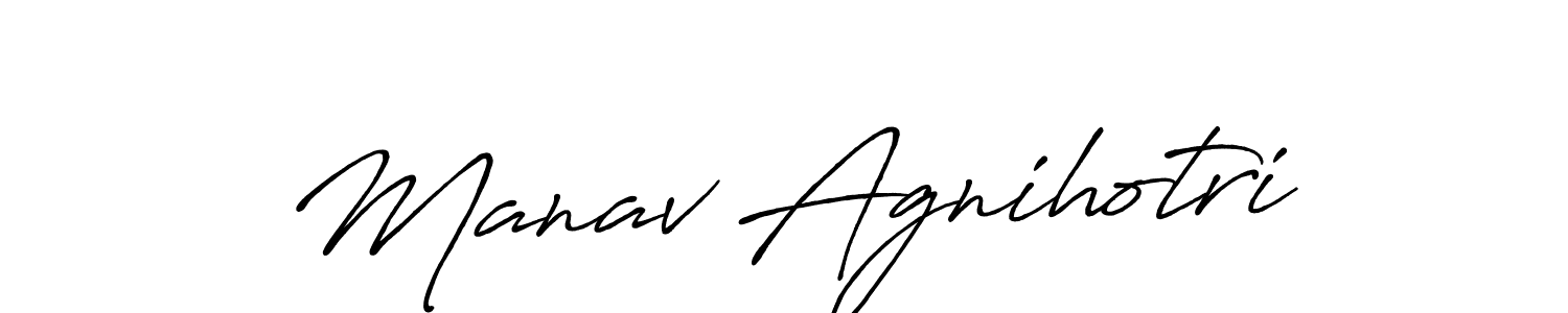 Design your own signature with our free online signature maker. With this signature software, you can create a handwritten (Antro_Vectra_Bolder) signature for name Manav Agnihotri. Manav Agnihotri signature style 7 images and pictures png