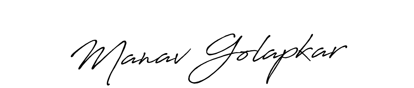 The best way (Antro_Vectra_Bolder) to make a short signature is to pick only two or three words in your name. The name Manav Golapkar include a total of six letters. For converting this name. Manav Golapkar signature style 7 images and pictures png
