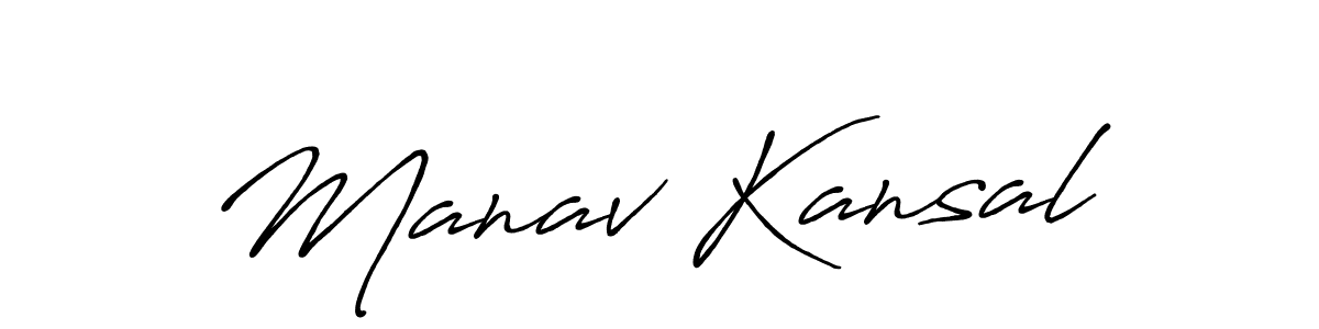 Create a beautiful signature design for name Manav Kansal. With this signature (Antro_Vectra_Bolder) fonts, you can make a handwritten signature for free. Manav Kansal signature style 7 images and pictures png