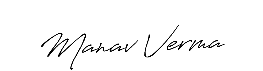 How to make Manav Verma name signature. Use Antro_Vectra_Bolder style for creating short signs online. This is the latest handwritten sign. Manav Verma signature style 7 images and pictures png