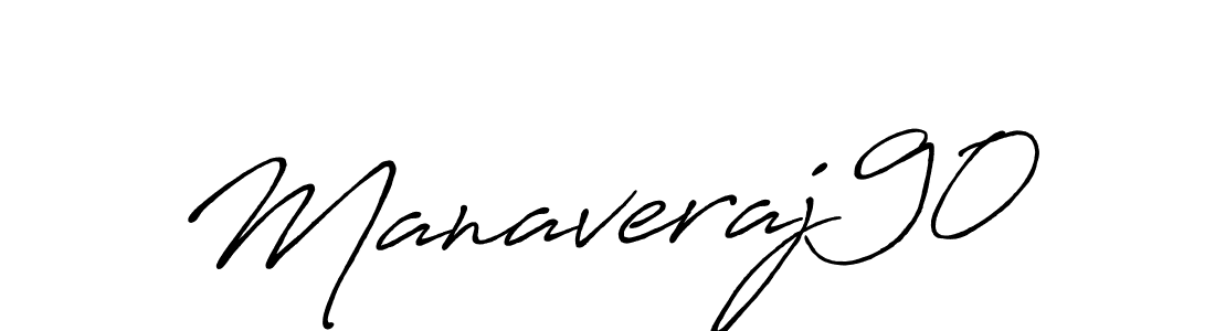 Make a beautiful signature design for name Manaveraj90. With this signature (Antro_Vectra_Bolder) style, you can create a handwritten signature for free. Manaveraj90 signature style 7 images and pictures png