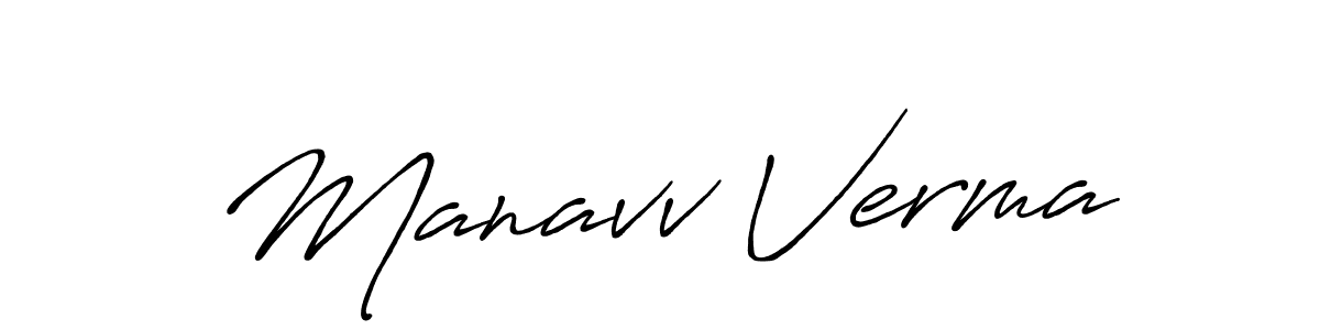 Design your own signature with our free online signature maker. With this signature software, you can create a handwritten (Antro_Vectra_Bolder) signature for name Manavv Verma. Manavv Verma signature style 7 images and pictures png
