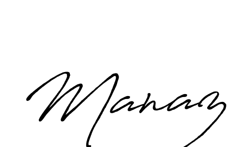 Create a beautiful signature design for name Manaz. With this signature (Antro_Vectra_Bolder) fonts, you can make a handwritten signature for free. Manaz signature style 7 images and pictures png