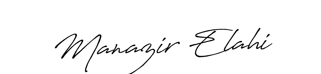 You should practise on your own different ways (Antro_Vectra_Bolder) to write your name (Manazir Elahi) in signature. don't let someone else do it for you. Manazir Elahi signature style 7 images and pictures png