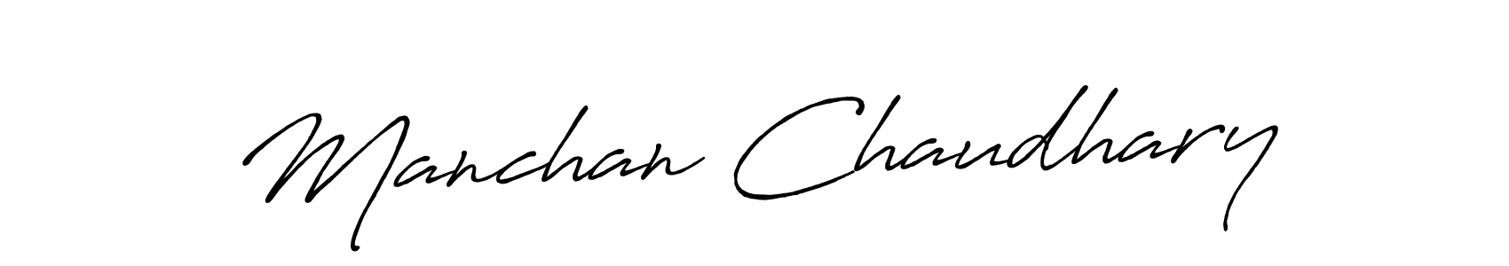 How to make Manchan Chaudhary signature? Antro_Vectra_Bolder is a professional autograph style. Create handwritten signature for Manchan Chaudhary name. Manchan Chaudhary signature style 7 images and pictures png