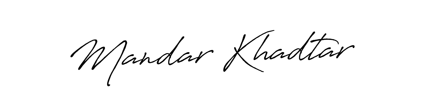 The best way (Antro_Vectra_Bolder) to make a short signature is to pick only two or three words in your name. The name Mandar Khadtar include a total of six letters. For converting this name. Mandar Khadtar signature style 7 images and pictures png