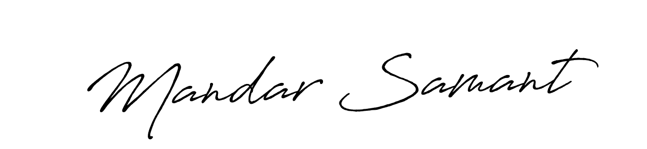 Also You can easily find your signature by using the search form. We will create Mandar Samant name handwritten signature images for you free of cost using Antro_Vectra_Bolder sign style. Mandar Samant signature style 7 images and pictures png