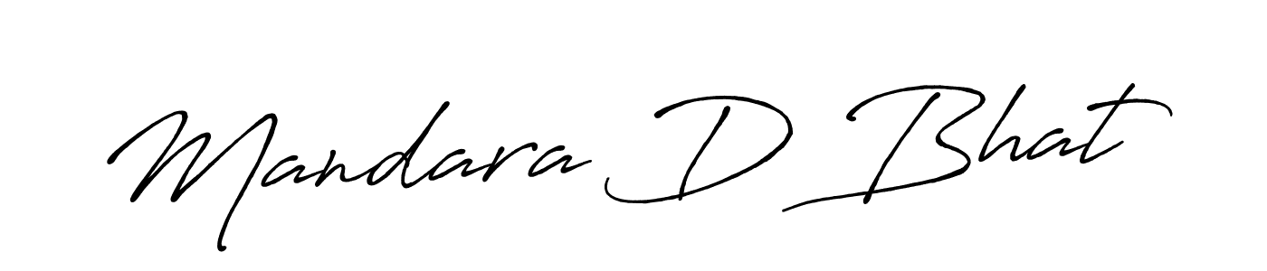 Create a beautiful signature design for name Mandara D Bhat. With this signature (Antro_Vectra_Bolder) fonts, you can make a handwritten signature for free. Mandara D Bhat signature style 7 images and pictures png