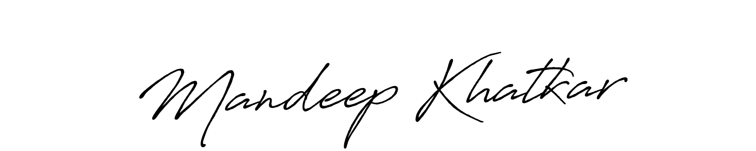 Make a beautiful signature design for name Mandeep Khatkar. With this signature (Antro_Vectra_Bolder) style, you can create a handwritten signature for free. Mandeep Khatkar signature style 7 images and pictures png