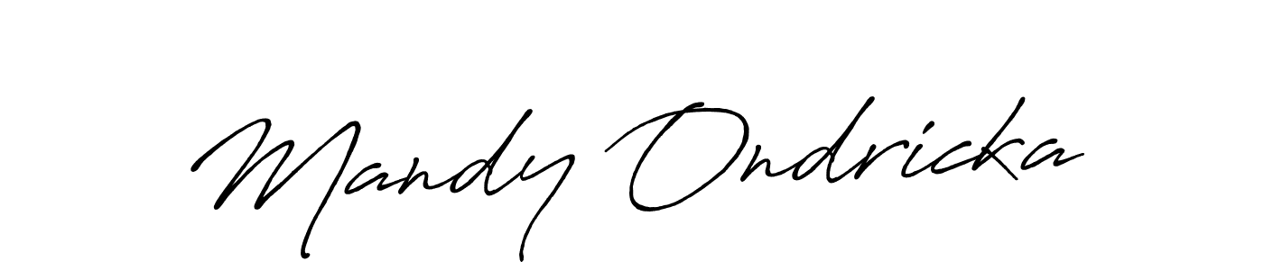 You should practise on your own different ways (Antro_Vectra_Bolder) to write your name (Mandy Ondricka) in signature. don't let someone else do it for you. Mandy Ondricka signature style 7 images and pictures png