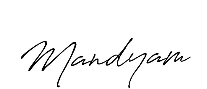 You should practise on your own different ways (Antro_Vectra_Bolder) to write your name (Mandyam) in signature. don't let someone else do it for you. Mandyam signature style 7 images and pictures png