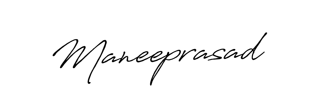 Make a beautiful signature design for name Maneeprasad. With this signature (Antro_Vectra_Bolder) style, you can create a handwritten signature for free. Maneeprasad signature style 7 images and pictures png