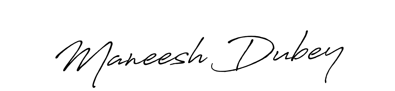 Create a beautiful signature design for name Maneesh Dubey. With this signature (Antro_Vectra_Bolder) fonts, you can make a handwritten signature for free. Maneesh Dubey signature style 7 images and pictures png