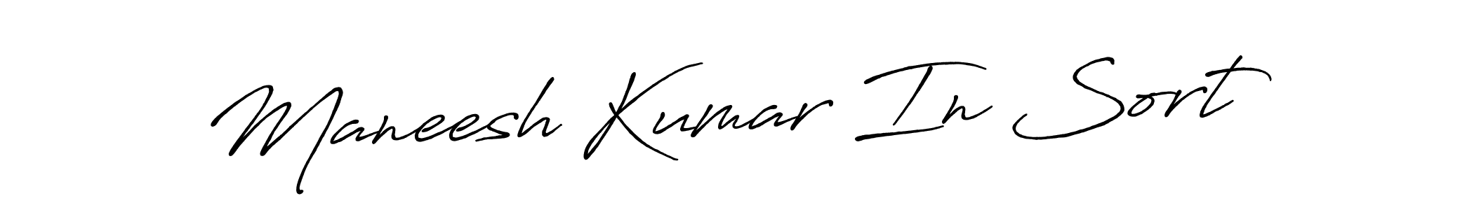 Use a signature maker to create a handwritten signature online. With this signature software, you can design (Antro_Vectra_Bolder) your own signature for name Maneesh Kumar In Sort. Maneesh Kumar In Sort signature style 7 images and pictures png