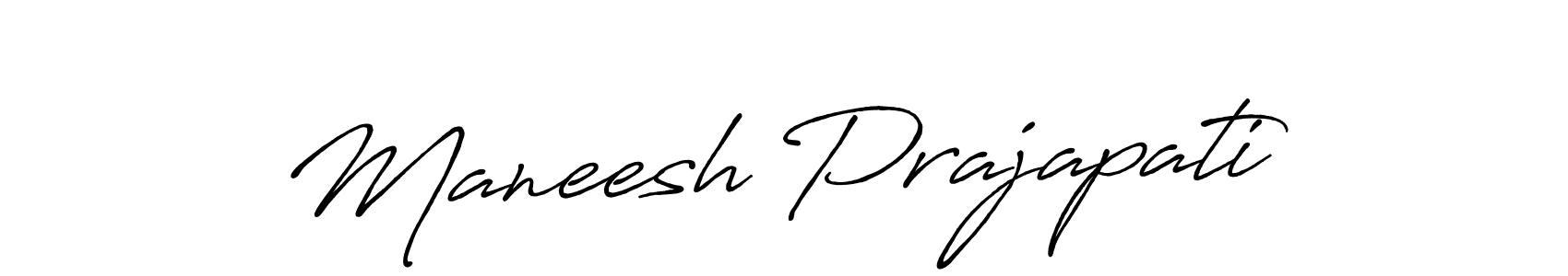 Create a beautiful signature design for name Maneesh Prajapati. With this signature (Antro_Vectra_Bolder) fonts, you can make a handwritten signature for free. Maneesh Prajapati signature style 7 images and pictures png