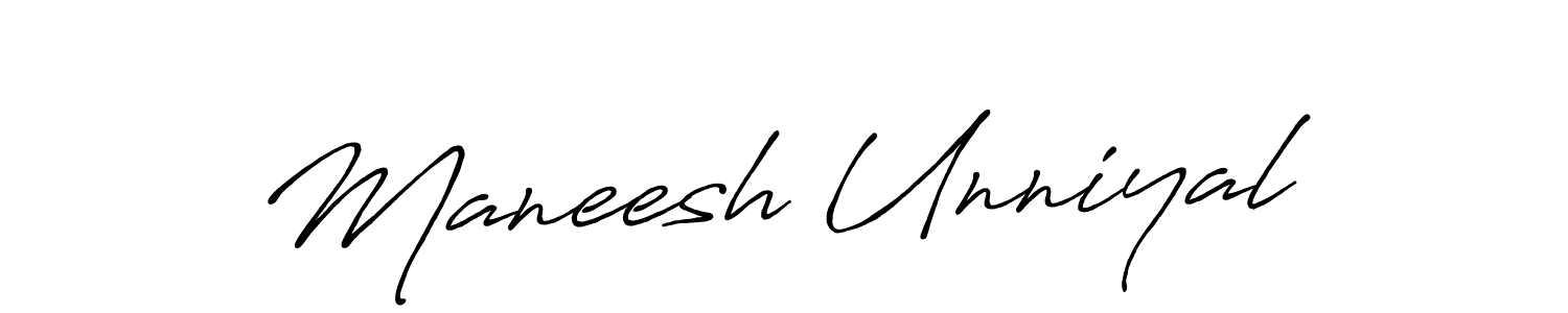 Once you've used our free online signature maker to create your best signature Antro_Vectra_Bolder style, it's time to enjoy all of the benefits that Maneesh Unniyal name signing documents. Maneesh Unniyal signature style 7 images and pictures png
