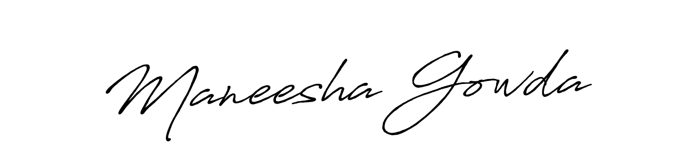 Make a beautiful signature design for name Maneesha Gowda. Use this online signature maker to create a handwritten signature for free. Maneesha Gowda signature style 7 images and pictures png