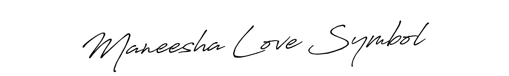 How to make Maneesha Love Symbol name signature. Use Antro_Vectra_Bolder style for creating short signs online. This is the latest handwritten sign. Maneesha Love Symbol signature style 7 images and pictures png