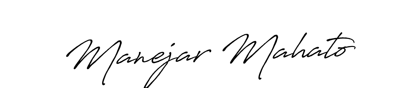 How to make Manejar Mahato name signature. Use Antro_Vectra_Bolder style for creating short signs online. This is the latest handwritten sign. Manejar Mahato signature style 7 images and pictures png