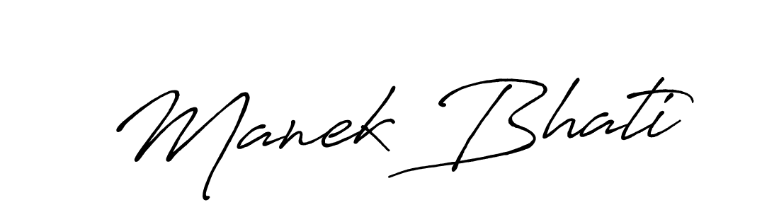 Antro_Vectra_Bolder is a professional signature style that is perfect for those who want to add a touch of class to their signature. It is also a great choice for those who want to make their signature more unique. Get Manek Bhati name to fancy signature for free. Manek Bhati signature style 7 images and pictures png