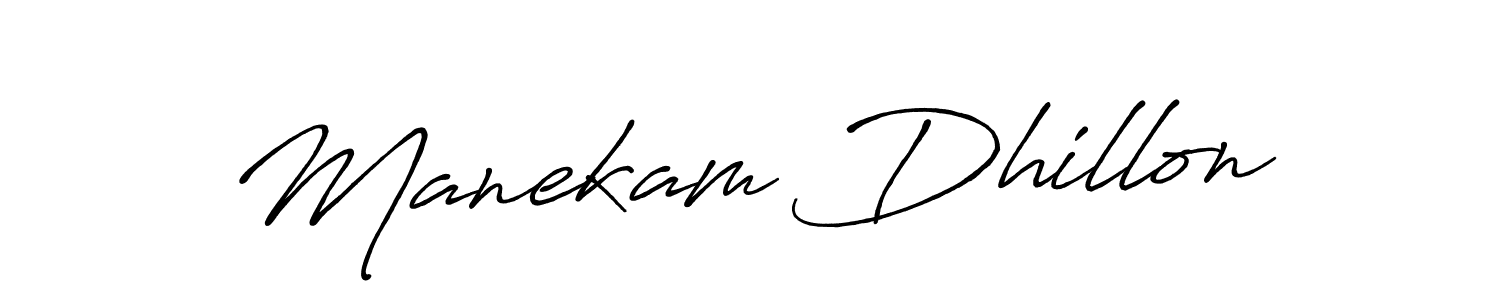 The best way (Antro_Vectra_Bolder) to make a short signature is to pick only two or three words in your name. The name Manekam Dhillon include a total of six letters. For converting this name. Manekam Dhillon signature style 7 images and pictures png