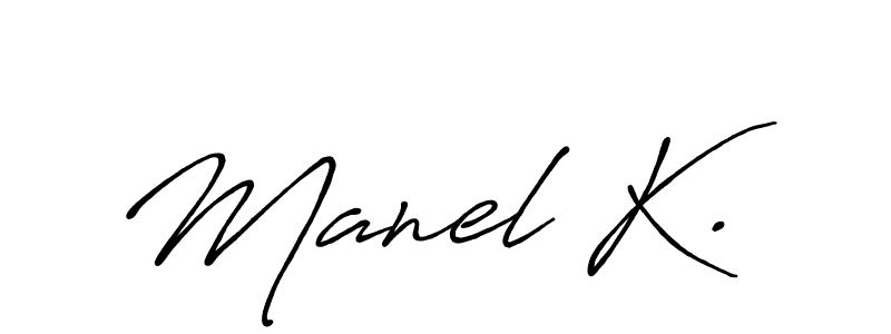 if you are searching for the best signature style for your name Manel K.. so please give up your signature search. here we have designed multiple signature styles  using Antro_Vectra_Bolder. Manel K. signature style 7 images and pictures png