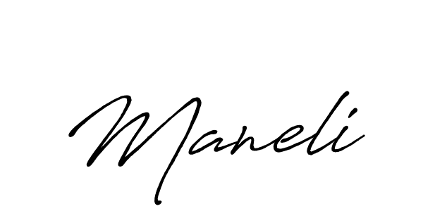 Make a beautiful signature design for name Maneli. With this signature (Antro_Vectra_Bolder) style, you can create a handwritten signature for free. Maneli signature style 7 images and pictures png