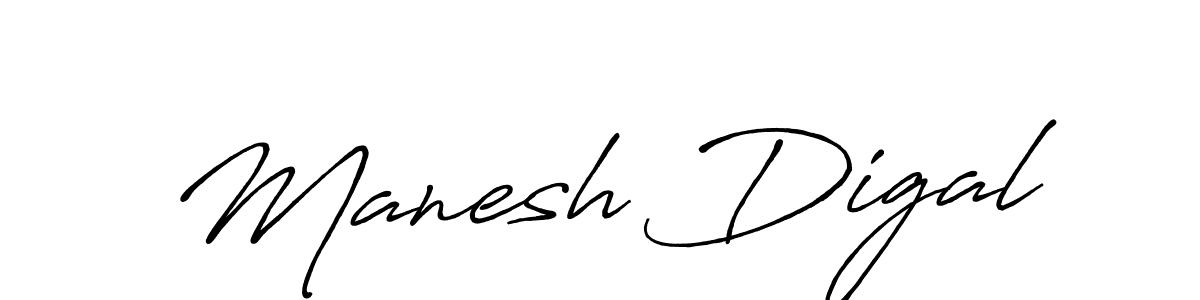 Use a signature maker to create a handwritten signature online. With this signature software, you can design (Antro_Vectra_Bolder) your own signature for name Manesh Digal. Manesh Digal signature style 7 images and pictures png