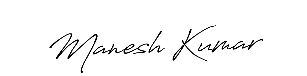 Create a beautiful signature design for name Manesh Kumar. With this signature (Antro_Vectra_Bolder) fonts, you can make a handwritten signature for free. Manesh Kumar signature style 7 images and pictures png